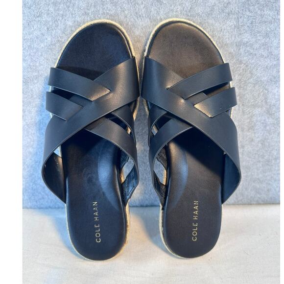 Cole Haan Women's sz 6 Florens Cross Strap Espadrille Slide Sandals - Picture 1 of 8